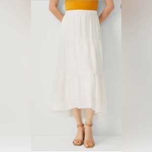 Ann Taylor Tiered White Skirt Size XL